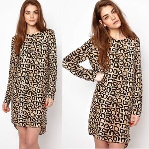 Equipment Owen Leopard Snake Print Silk Mini Dress Sz. Medium
